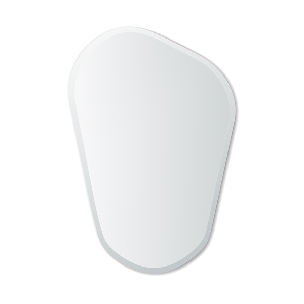 24" x 36" Frameless Asymmetrical Shaped Beveled Bathroom Wall Mirror